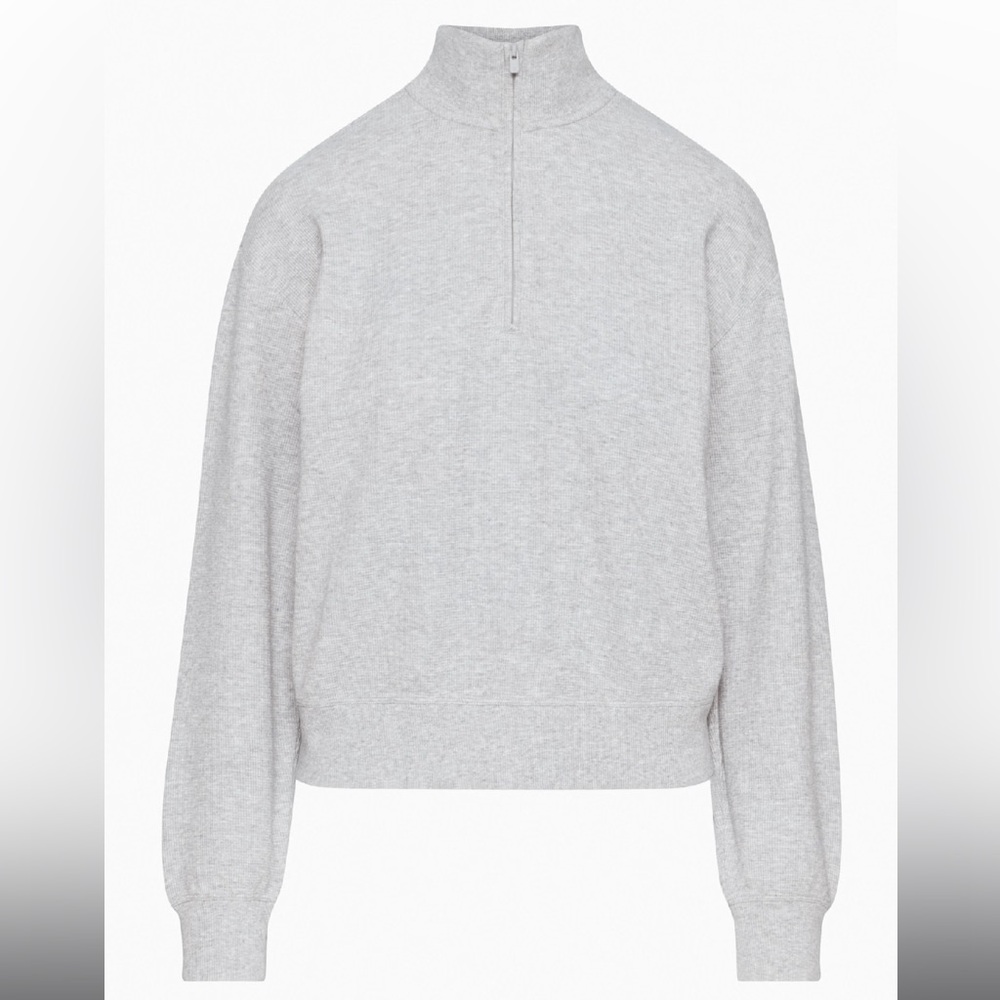 Aritzia Sunday Best Baby Waffle 1/4 Zip Sweater